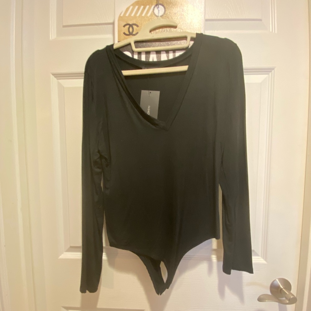 NWT Fashion Nova bodysuit, long sleeve, black